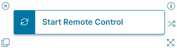 The start remote control quick action block in the graphical action designer